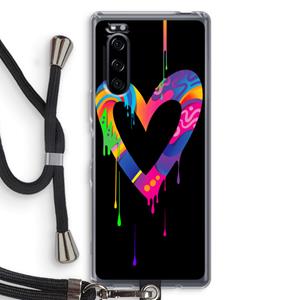 CaseCompany Melts My Heart: Sony Xperia 5 Transparant Hoesje met koord