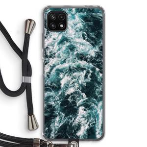 CaseCompany Zee golf: Samsung Galaxy A22 5G Transparant Hoesje met koord