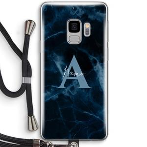 CaseCompany Midnight Marble: Samsung Galaxy S9 Transparant Hoesje met koord
