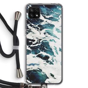CaseCompany Golven: Samsung Galaxy A22 5G Transparant Hoesje met koord