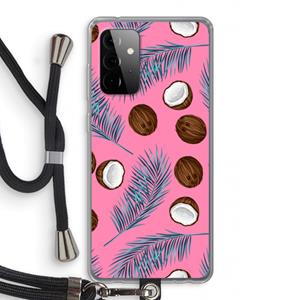 CaseCompany Kokosnoot roze: Samsung Galaxy A72 5G Transparant Hoesje met koord
