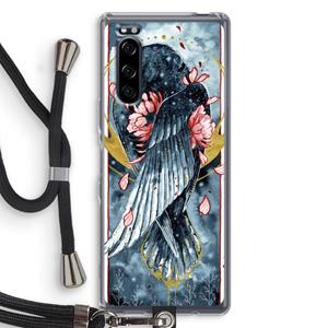 CaseCompany Golden Raven: Sony Xperia 5 Transparant Hoesje met koord
