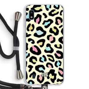 CaseCompany Leopard pattern: Samsung Galaxy A10 Transparant Hoesje met koord