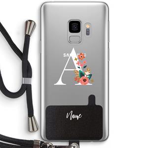 CaseCompany Pink Bouquet: Samsung Galaxy S9 Transparant Hoesje met koord