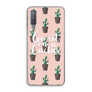 CaseCompany Cactus quote: Samsung Galaxy A7 (2018) Transparant Hoesje