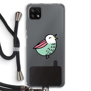 CaseCompany Birdy: Samsung Galaxy A22 5G Transparant Hoesje met koord