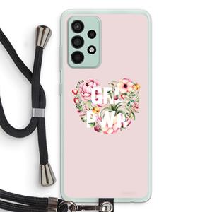 CaseCompany GRL PWR Flower: Samsung Galaxy A52s 5G Transparant Hoesje met koord