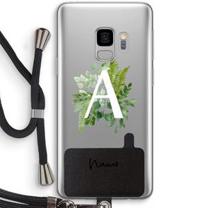 CaseCompany Green Brush: Samsung Galaxy S9 Transparant Hoesje met koord