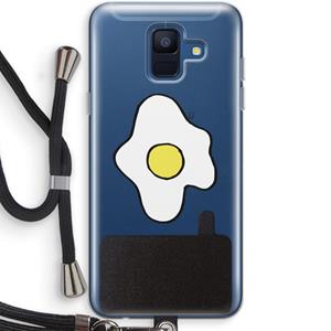CaseCompany Spiegelei: Samsung Galaxy A6 (2018) Transparant Hoesje met koord