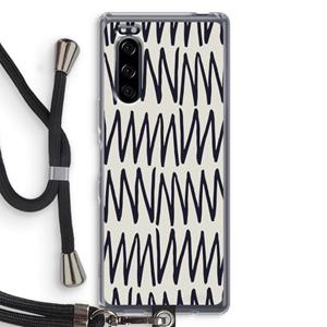 CaseCompany Marrakech Zigzag: Sony Xperia 5 Transparant Hoesje met koord
