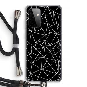 CaseCompany Geometrische lijnen wit: Samsung Galaxy A72 5G Transparant Hoesje met koord