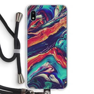 CaseCompany Chameleon Sun: Samsung Galaxy A10 Transparant Hoesje met koord