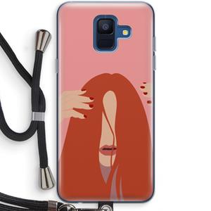 CaseCompany Woke up like this: Samsung Galaxy A6 (2018) Transparant Hoesje met koord