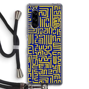 CaseCompany Majorelle Blue Print: Sony Xperia 5 Transparant Hoesje met koord