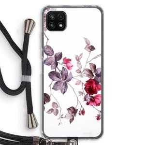 CaseCompany Mooie bloemen: Samsung Galaxy A22 5G Transparant Hoesje met koord