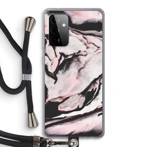 CaseCompany Roze stroom: Samsung Galaxy A72 5G Transparant Hoesje met koord