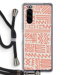 CaseCompany Marrakech Pink: Sony Xperia 5 Transparant Hoesje met koord