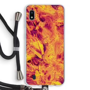 CaseCompany Eternal Fire: Samsung Galaxy A10 Transparant Hoesje met koord