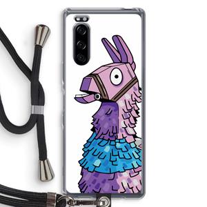 CaseCompany Lama: Sony Xperia 5 Transparant Hoesje met koord