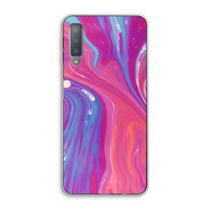 CaseCompany Paarse stroom: Samsung Galaxy A7 (2018) Transparant Hoesje
