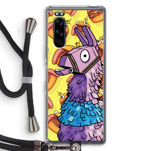 CaseCompany Loot Burger: Sony Xperia 5 Transparant Hoesje met koord