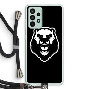 CaseCompany Angry Bear (black): Samsung Galaxy A52s 5G Transparant Hoesje met koord