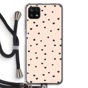 CaseCompany Kleine kattenkopjes: Samsung Galaxy A22 5G Transparant Hoesje met koord