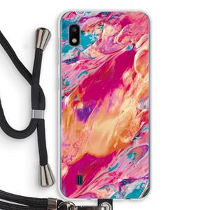 CaseCompany Pastel Echoes: Samsung Galaxy A10 Transparant Hoesje met koord