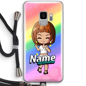 CaseCompany Chibi Maker vrouw: Samsung Galaxy S9 Transparant Hoesje met koord