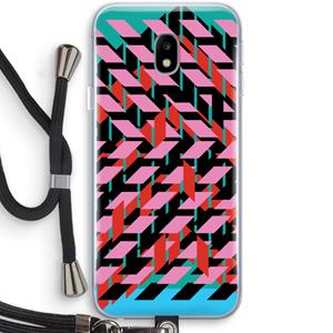CaseCompany Skew Blush 2: Samsung Galaxy J3 (2017) Transparant Hoesje met koord