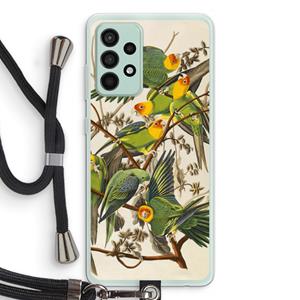 CaseCompany Carolinaparkiet: Samsung Galaxy A52s 5G Transparant Hoesje met koord