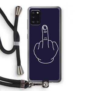 CaseCompany F**k U: Samsung Galaxy A31 Transparant Hoesje met koord