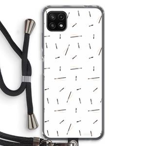 CaseCompany Hipster stripes: Samsung Galaxy A22 5G Transparant Hoesje met koord
