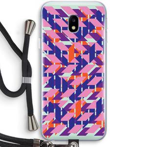 CaseCompany Skew Blush 3: Samsung Galaxy J3 (2017) Transparant Hoesje met koord