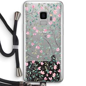 CaseCompany Sierlijke bloemen: Samsung Galaxy S9 Transparant Hoesje met koord