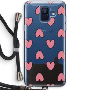 CaseCompany Ondersteboven verliefd: Samsung Galaxy A6 (2018) Transparant Hoesje met koord