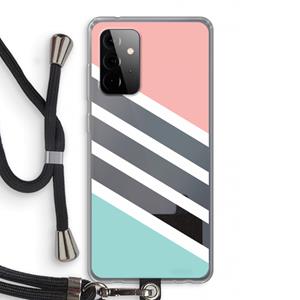 CaseCompany Strepen pastel: Samsung Galaxy A72 5G Transparant Hoesje met koord