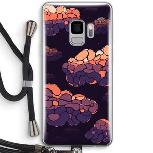 CaseCompany Patroon Wolken: Samsung Galaxy S9 Transparant Hoesje met koord