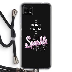 CaseCompany Sparkle quote: Samsung Galaxy A22 5G Transparant Hoesje met koord