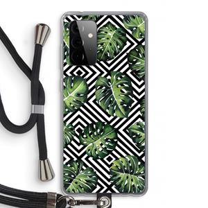 CaseCompany Geometrische jungle: Samsung Galaxy A72 5G Transparant Hoesje met koord