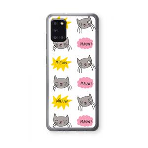 CaseCompany Meow: Samsung Galaxy A31 Transparant Hoesje