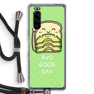 CaseCompany Avo Good Day: Sony Xperia 5 Transparant Hoesje met koord