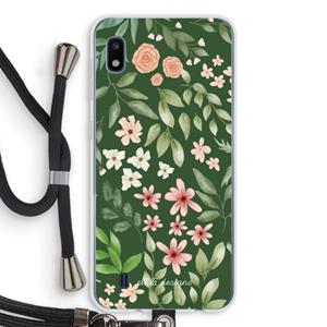 CaseCompany Botanical green sweet flower heaven: Samsung Galaxy A10 Transparant Hoesje met koord