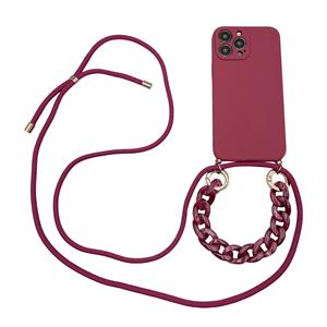 Hoyde Høyde - Necklace Backcover hoes met kralen - iPhone 13 Pro - Rood