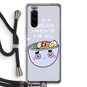 CaseCompany I'm A Hopeless Ramen-Tic For You: Sony Xperia 5 Transparant Hoesje met koord