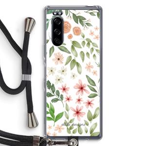CaseCompany Botanical sweet flower heaven: Sony Xperia 5 Transparant Hoesje met koord