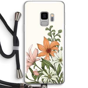 CaseCompany Floral bouquet: Samsung Galaxy S9 Transparant Hoesje met koord