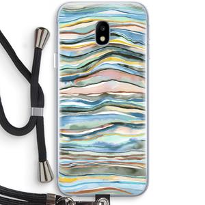CaseCompany Watercolor Agate: Samsung Galaxy J3 (2017) Transparant Hoesje met koord