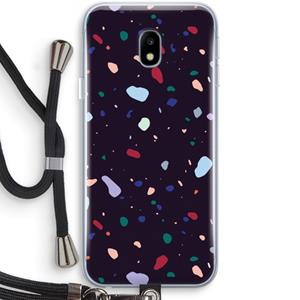CaseCompany Dark Rounded Terrazzo: Samsung Galaxy J3 (2017) Transparant Hoesje met koord