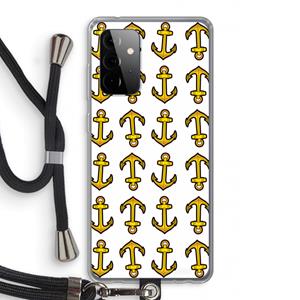 CaseCompany Musketon Anchor: Samsung Galaxy A72 5G Transparant Hoesje met koord